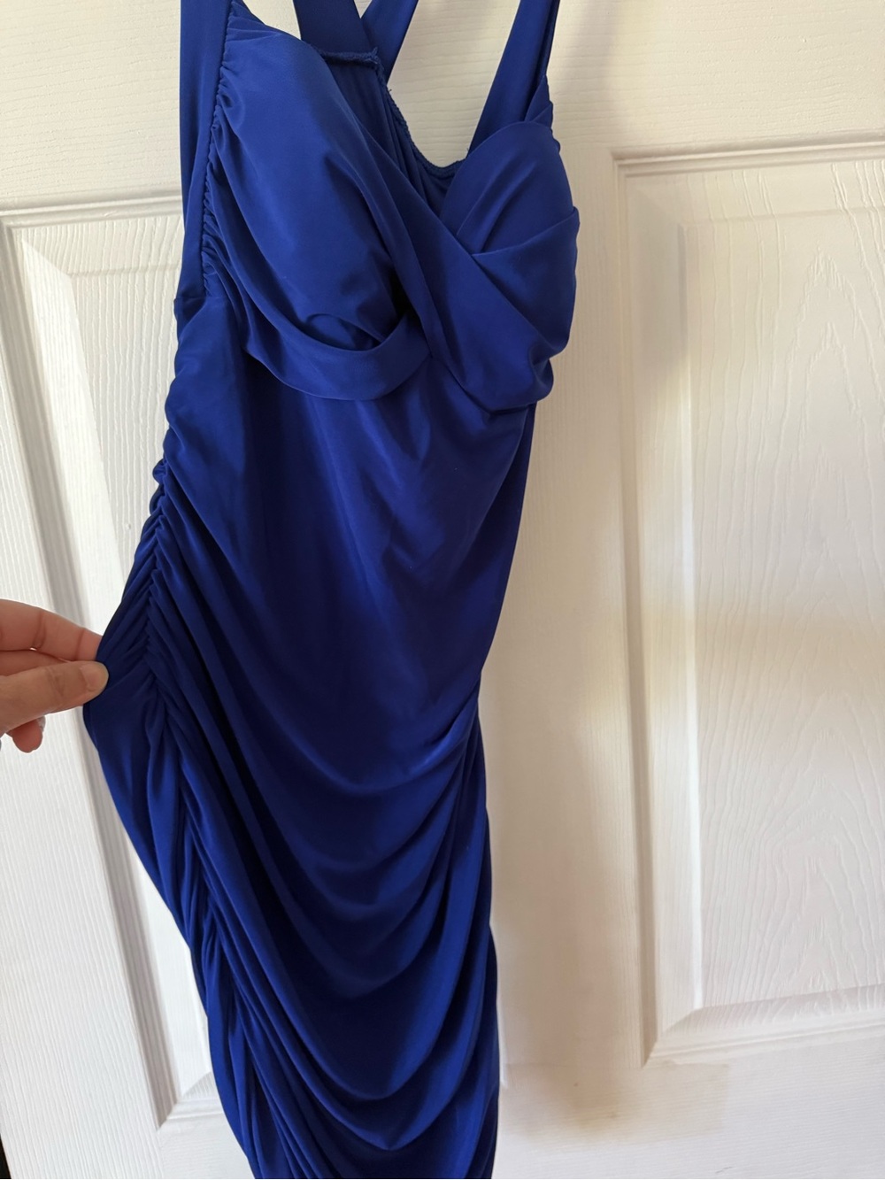 Windsor Cobalt Blue Ruched Midi Dress